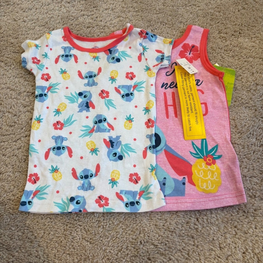 Disney Stitch 2-Piece Set Graphic Tee & Tank Top 3T New wi Tags